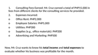 STATEMENT OF COMPREHENSIVE INCOME DATA ENTRY | PPTX