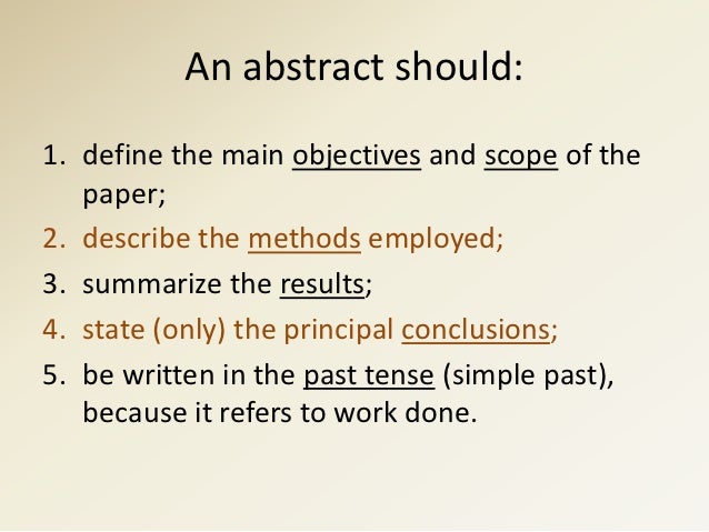 What do it mean that an abstract should be no more than 250 words ...