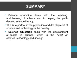 Comprehensive Overview of Science Education in the Philippines ...