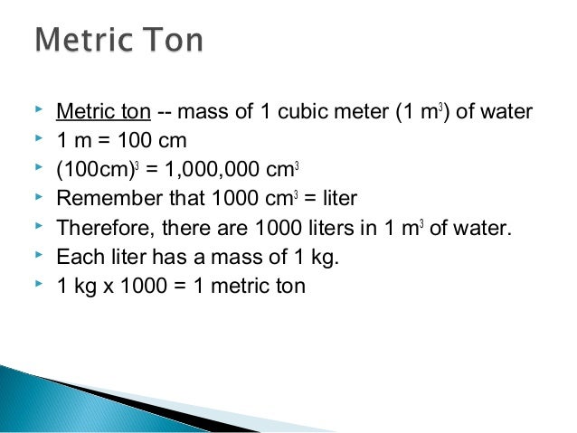How many cubic meters equals 1 tonne?