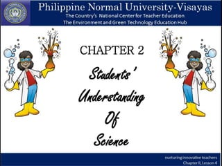 CHAPTER 2
Students’
Understanding
Of
Science
 