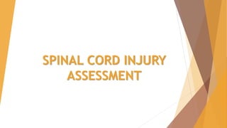 SPINAL CORD INJURY
ASSESSMENT
 