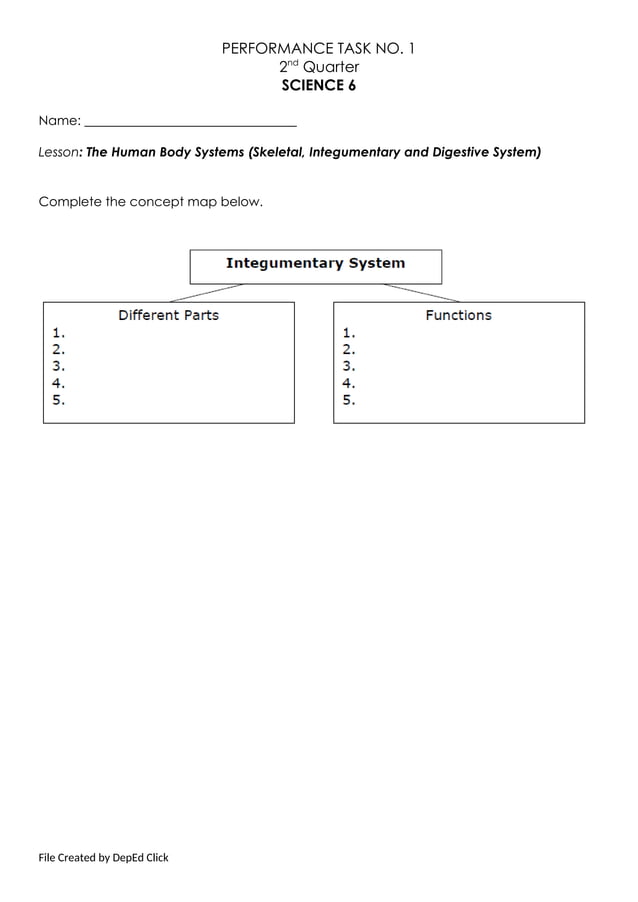 SCIENCE 6 PERFORMANCE TASK NO 1 QUARTER 2 | DOCX | Science