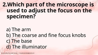 sci 7 q2 1 Identify the parts and functions, and demonstrate proper ...