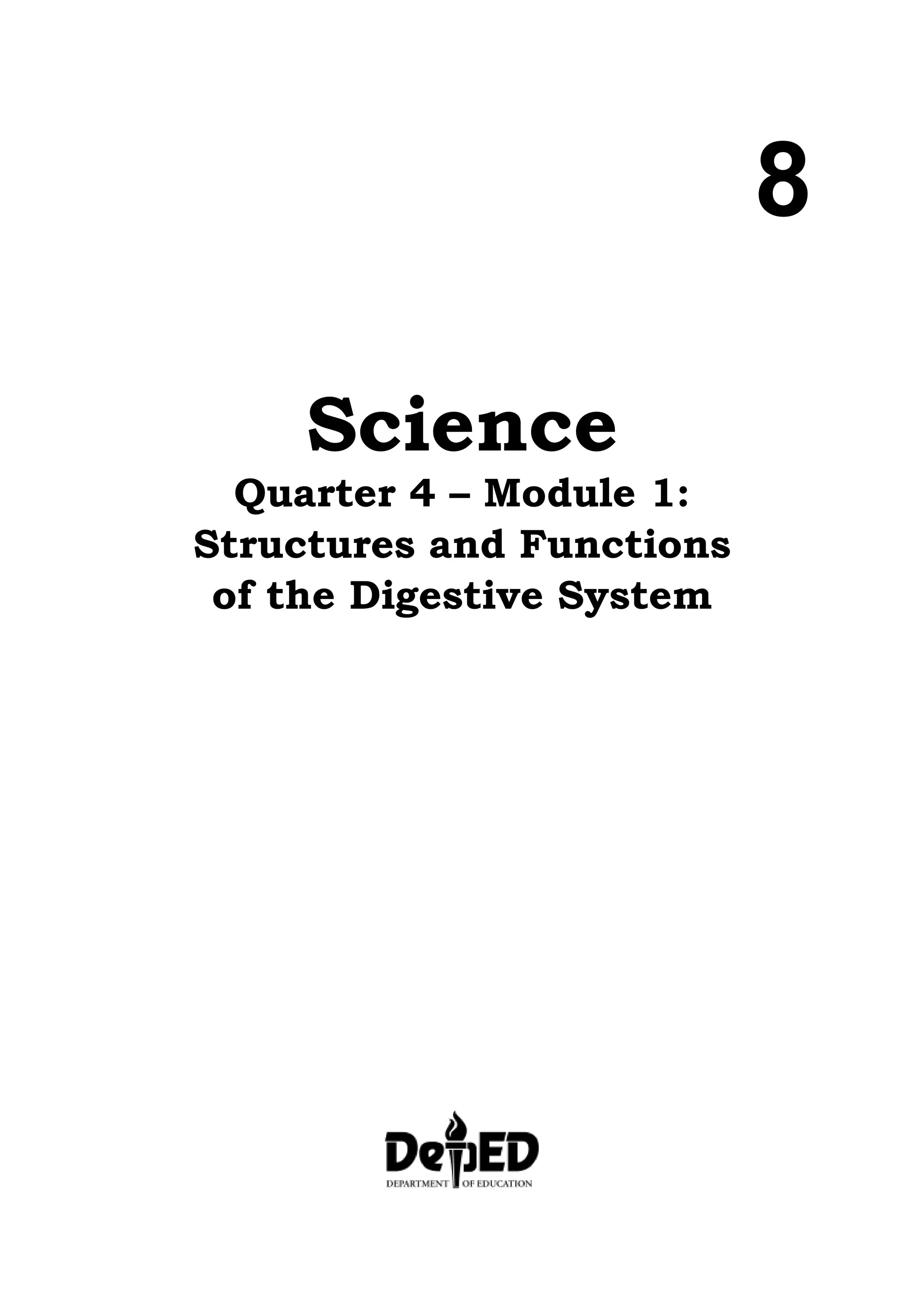 Grade 8 science module 1 4th quarter digestive system pdf