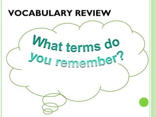 VOCABULARY REVIEW 