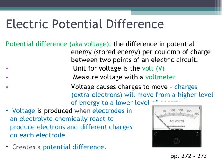 Sci 9 Lesson 3 May 5 Electric Potential Energy and Voltage