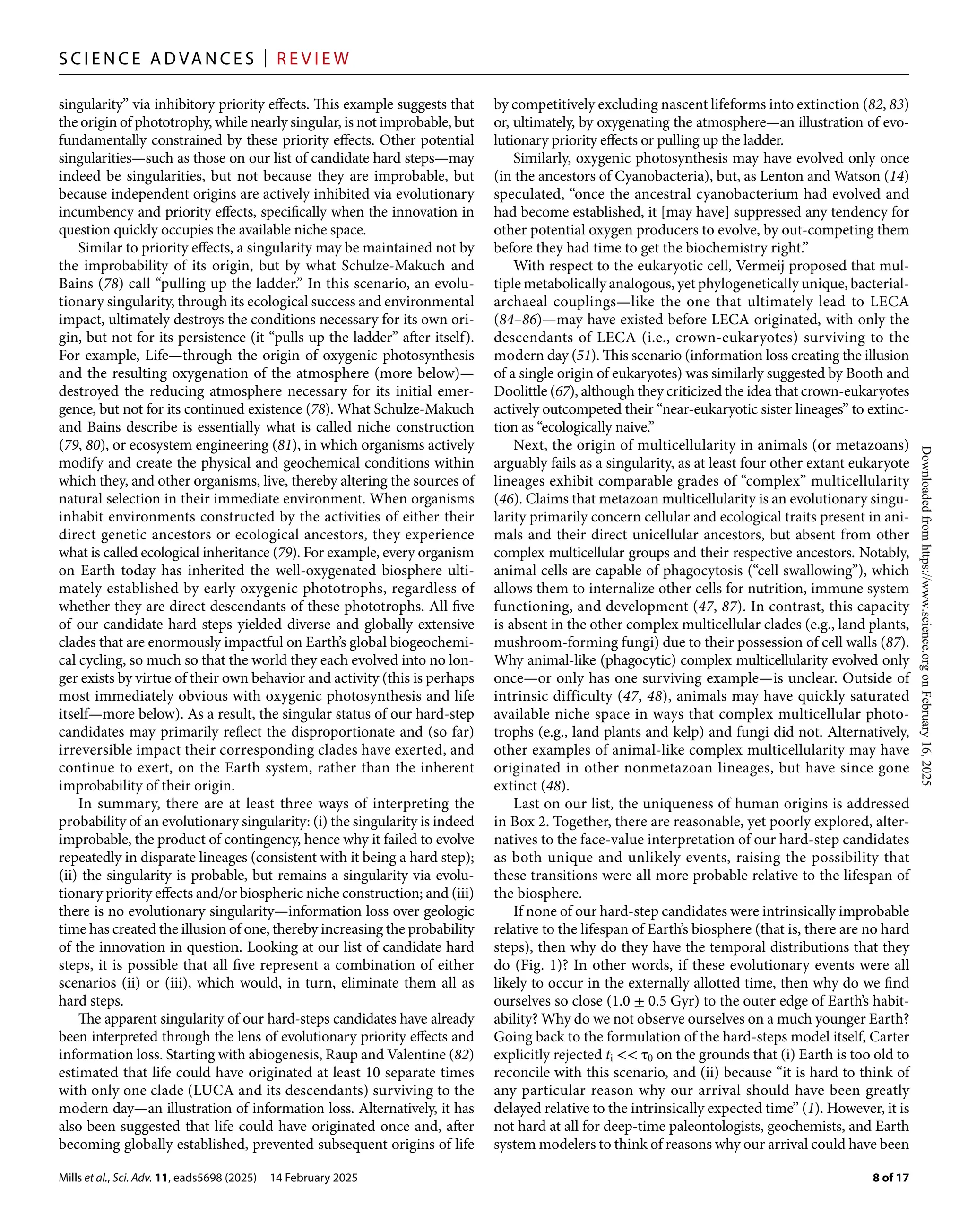 A reassessment of the “hard-steps” model for theevolution of ...