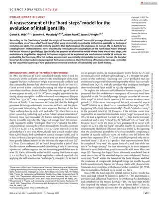 Mills et al., Sci. Adv. 11, eads5698 (2025) 14 February 2025
S c i e n c e A d va n c e s | R e v i e w
1 of 17
E V O LU T...