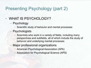 Psyc 1101- Ch. 1 | PPT