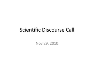 Scientific Discourse Call
Nov 29, 2010
 
