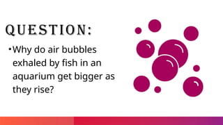 APPLICATION OF BOYLE'S LAW IN AIR BUBBLE FROM FISH | PPTX