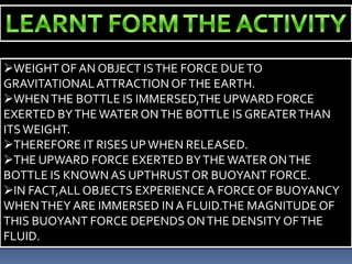 Flotation In Science flotation | PPTX