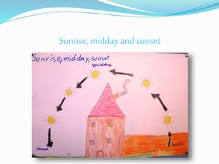 Sunrise,middayand sunset