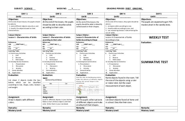4 daily quarter lesson log DLL in Science Grade 3 4 daily quarter lesson log DLL in Science Grade 3