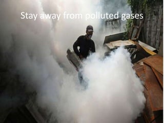 Stay away from polluted gases