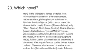 20. Which novel?
 