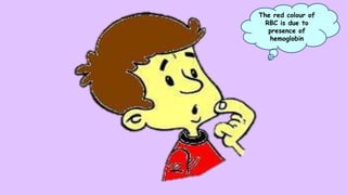 The red colour of
RBC is due to
presence of
hemoglobin
 