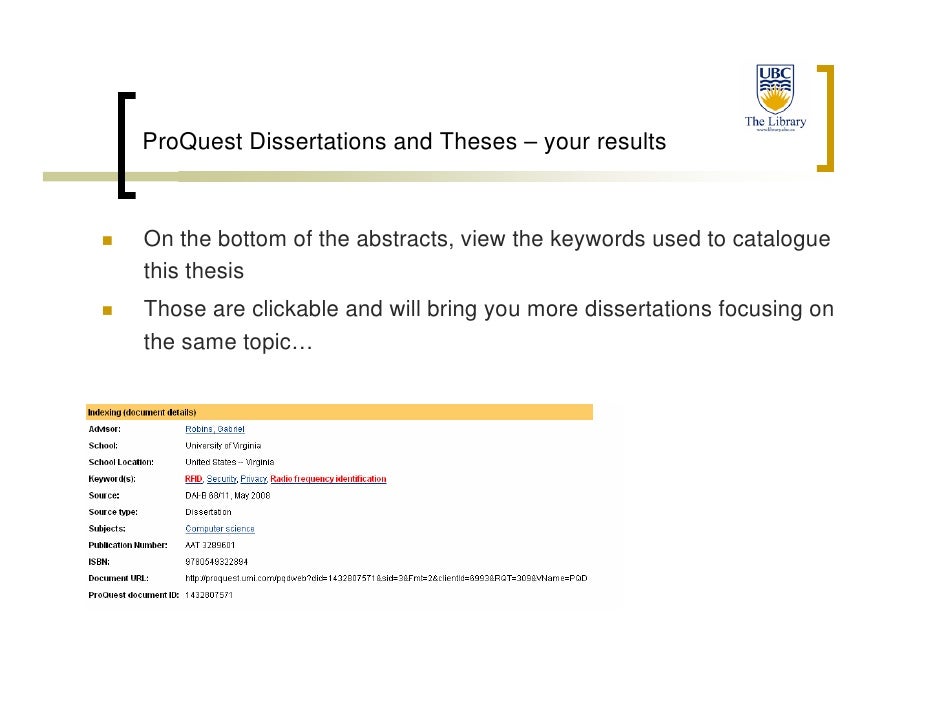 Proquest dissertations and theses search