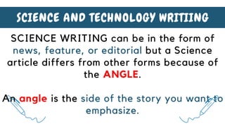 Science-and-Technilogy-Writing for Journalism | PDF