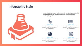 Infographic Style
You can simply impress your audience and add a unique zing and appeal to
your Presentations. Get a modern PowerPoint Presentation that is
beautifully designed.
You can simply impress your audience
and add a unique zing and appeal to
your Presentations.
Content Here
You can simply impress your audience
and add a unique zing and appeal to
your Presentations.
Content Here
You can simply impress your audience
and add a unique zing and appeal to
your Presentations.
Content Here
You can simply impress your audience
and add a unique zing and appeal to
your Presentations.
Content Here
 