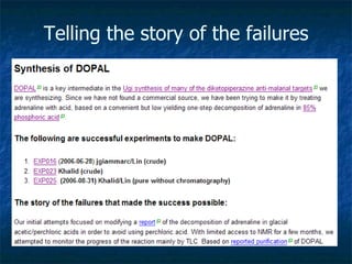 Telling the story of the failures 