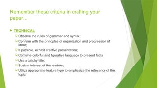 SCIENCE-FEATURE-WRITING in Campus Journa | PPTX