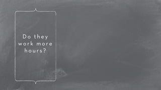 D o t h e y 
w o r k m o r e 
h o u r s ? 
 