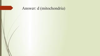 Answer: d (mitochondria)
 