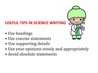 Home Science Writing Style How to do Science Writing ............... | PDF