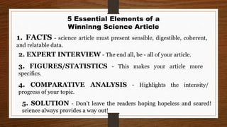 Guide on how to write science and Technology features | PPTX