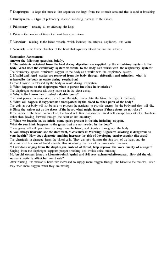 Science (1. Respiratory System and Circulatory System Working With Th…