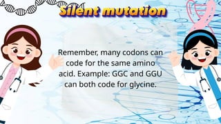 Remember, many codons can
code for the same amino
acid. Example: GGC and GGU
can both code for glycine.
 