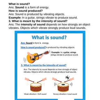 Object Sounds Examples Science class 4 SNC syllabus Punjab solved questions answers with ...