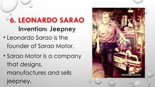 Jeepney Invention Science 4Q1W1-2 MATATAG FAMOUS FILIPINO AND FOREIGN SCIENTISTS.pptx