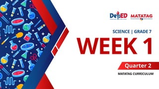 WEEK 1
SCIENCE | GRADE 7
MATATAG CURRICULUM
Quarter 2
 