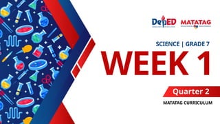 WEEK 1
SCIENCE | GRADE 7
MATATAG CURRICULUM
Quarter 2
 