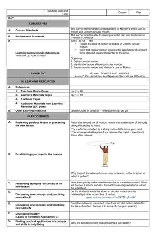 SCIENCE 8 DAILY LESSON LOG QUARTER 1 WEEK 4 | DOCX