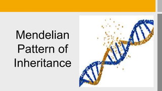 Mendelian
Pattern of
Inheritance
 