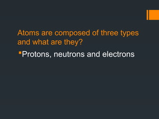 SCIENCE 8 COT, ATOMIC STRUCTURE 3RD QUARTER | PPTX