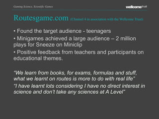 Gaming science, scientific games | PPT