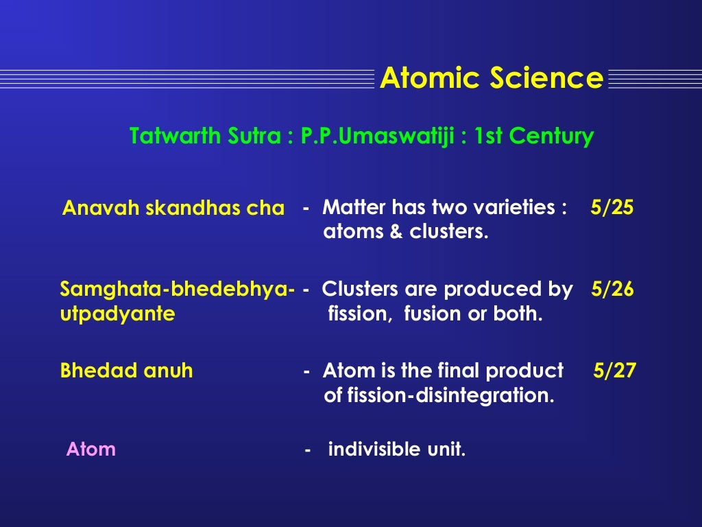 SCIENCE AND JAINISM RELATIONS
