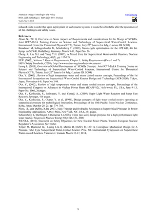 Science and technology of supercritical water cooled reactors review ...
