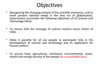 Science and technology policy of india | PPT
