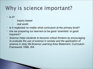 Science and the PYP | PPT