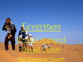 Ecosystem
By: David Andrejczyk
  Rendell Destura
the Simpson Desert
 