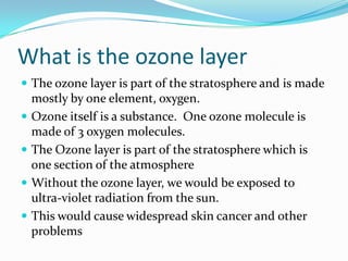 The natural wayNormally, the process of producing ozone is very balancedOne ozone molecule breaks into two oxygen atoms and one oxygen atom. The two oxygen atoms joins with one oxygen atom form another ozone moleculeThe one oxygen atom joins with two oxygen atoms to form another ozone molecule.The process is very balanced.