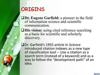 Science Garfield Science citation index | PPTX