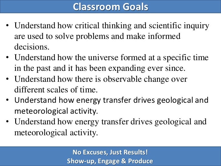 Science class expectations