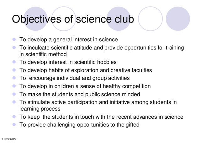 Essay on science club